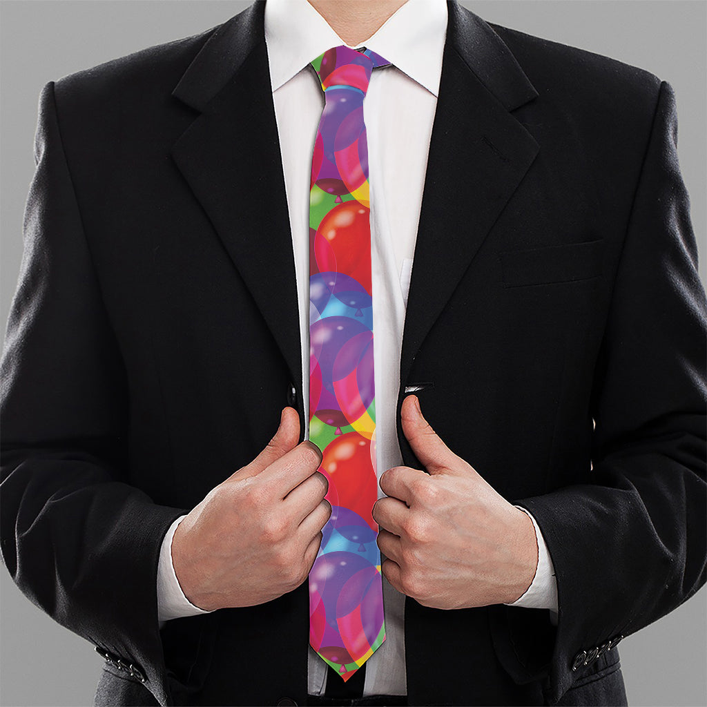 Colorful Balloon Pattern Print Necktie
