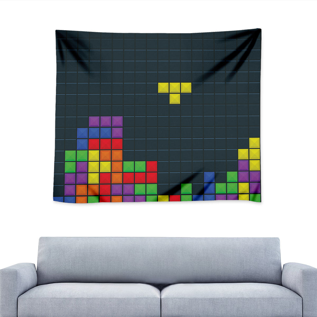 Colorful Block Puzzle Video Game Print Tapestry