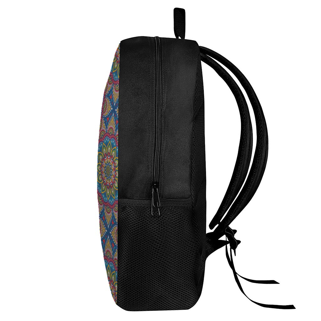 Colorful Bohemian Mandala Pattern Print 17 Inch Backpack