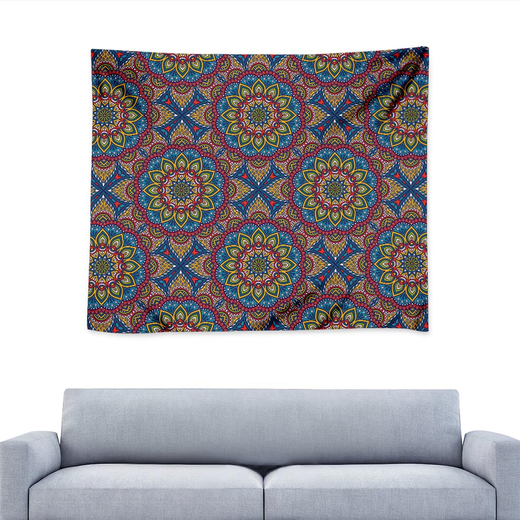 Colorful Bohemian Mandala Pattern Print Tapestry