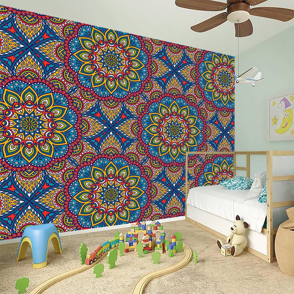 Colorful Bohemian Mandala Pattern Print Wall Sticker