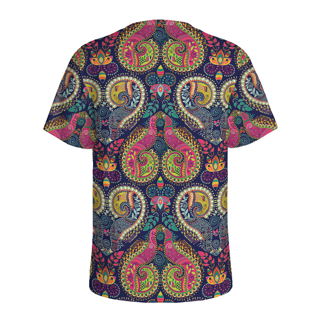 Colorful Boho Paisley Pattern Print Men's Sports T-Shirt