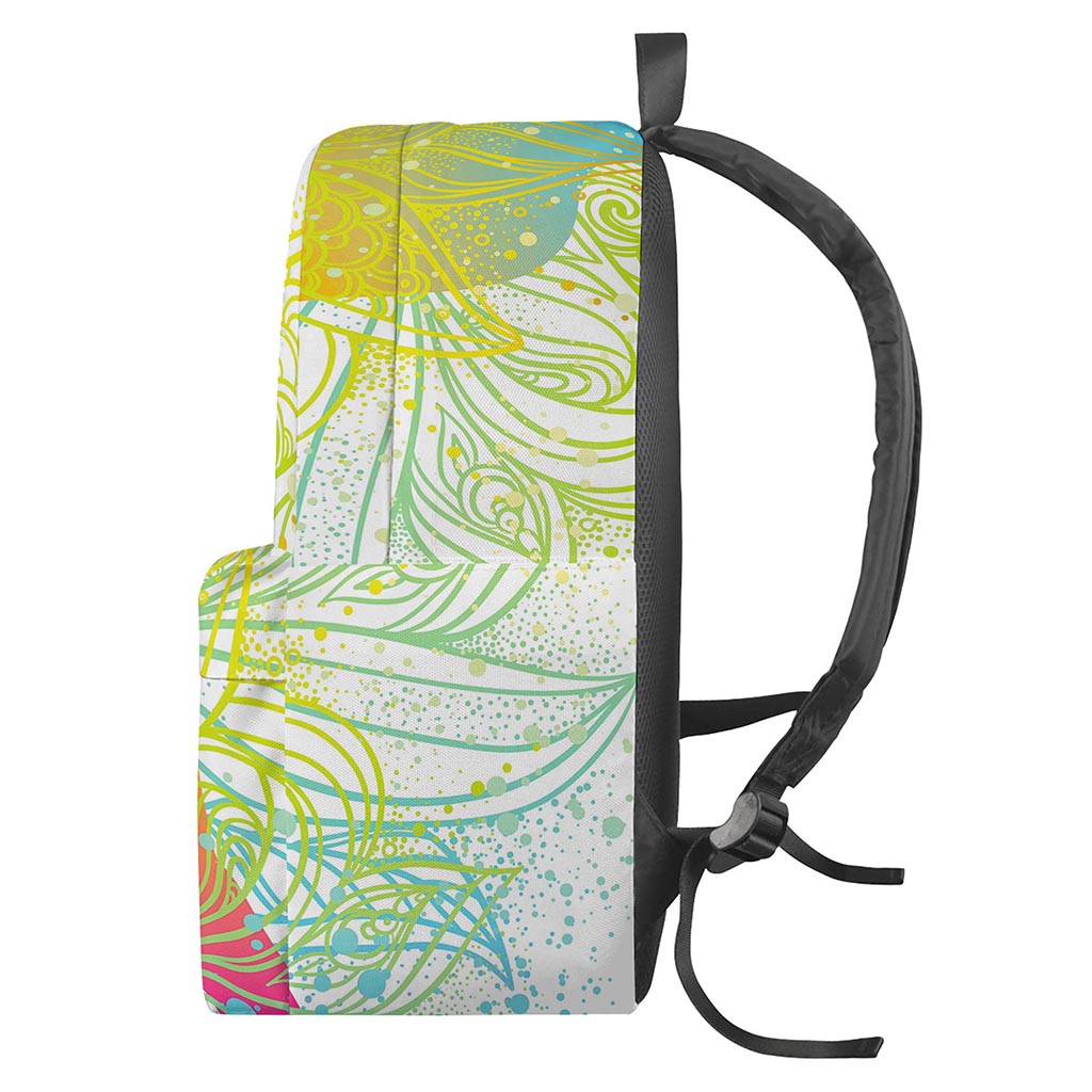 Colorful Buddha Lotus Print Backpack