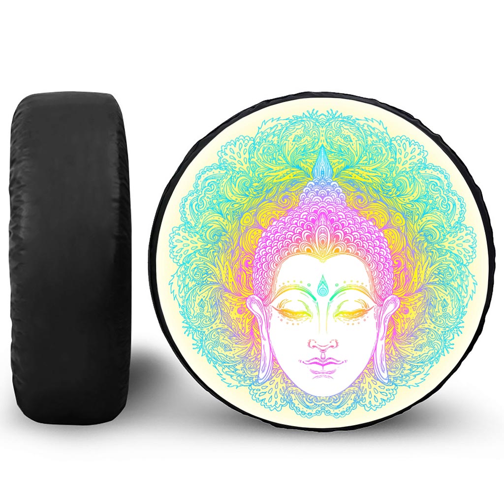 Colorful Buddha Mandala Print Tire Cover