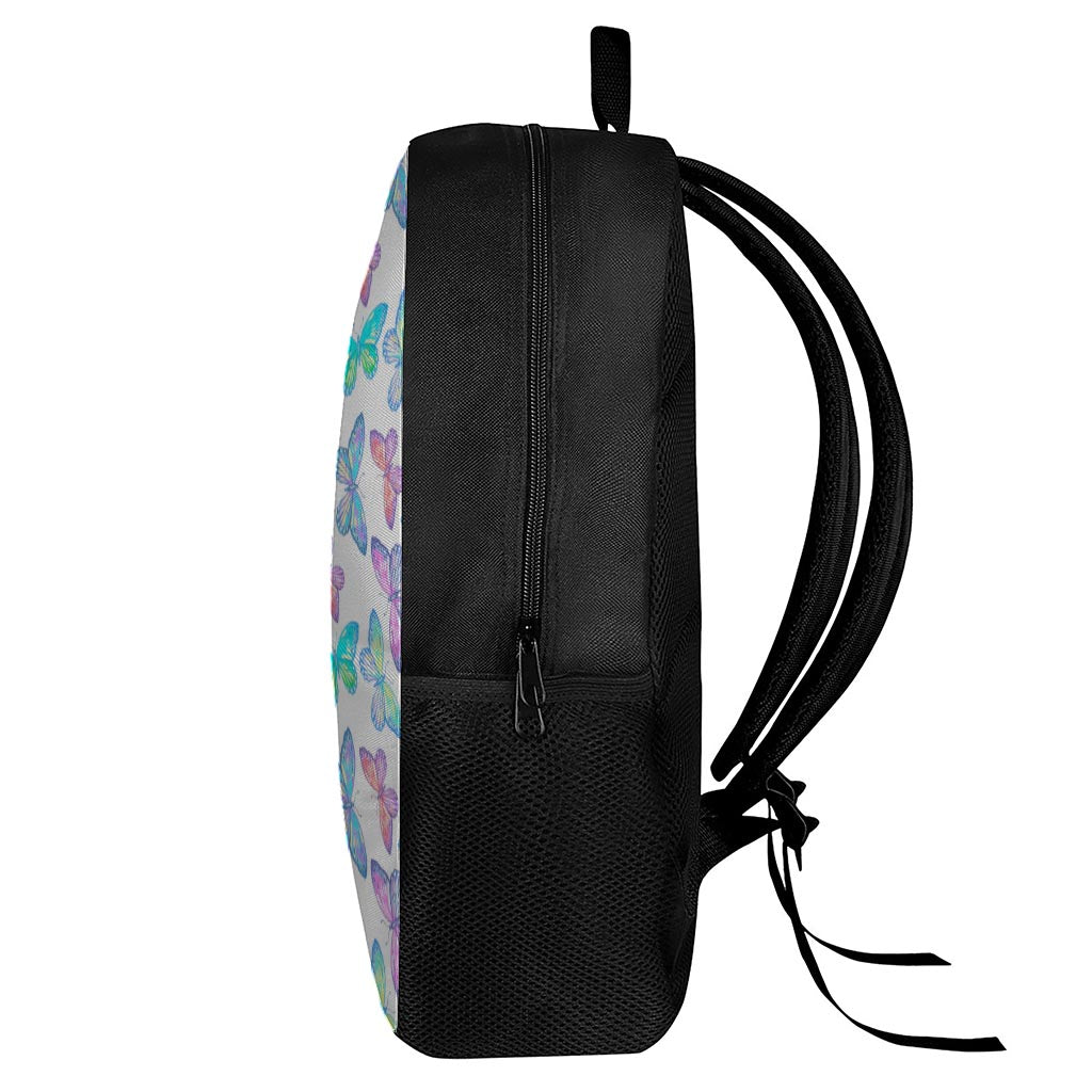 Colorful Butterfly Pattern Print 17 Inch Backpack