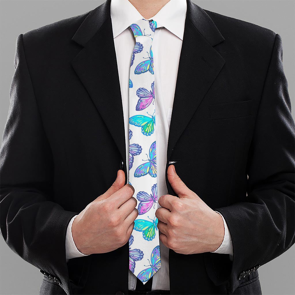 Colorful Butterfly Pattern Print Necktie