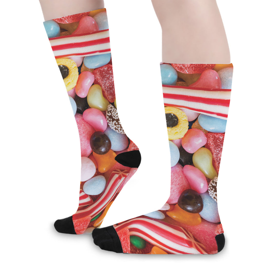 Colorful Candy And Jelly Print Long Socks