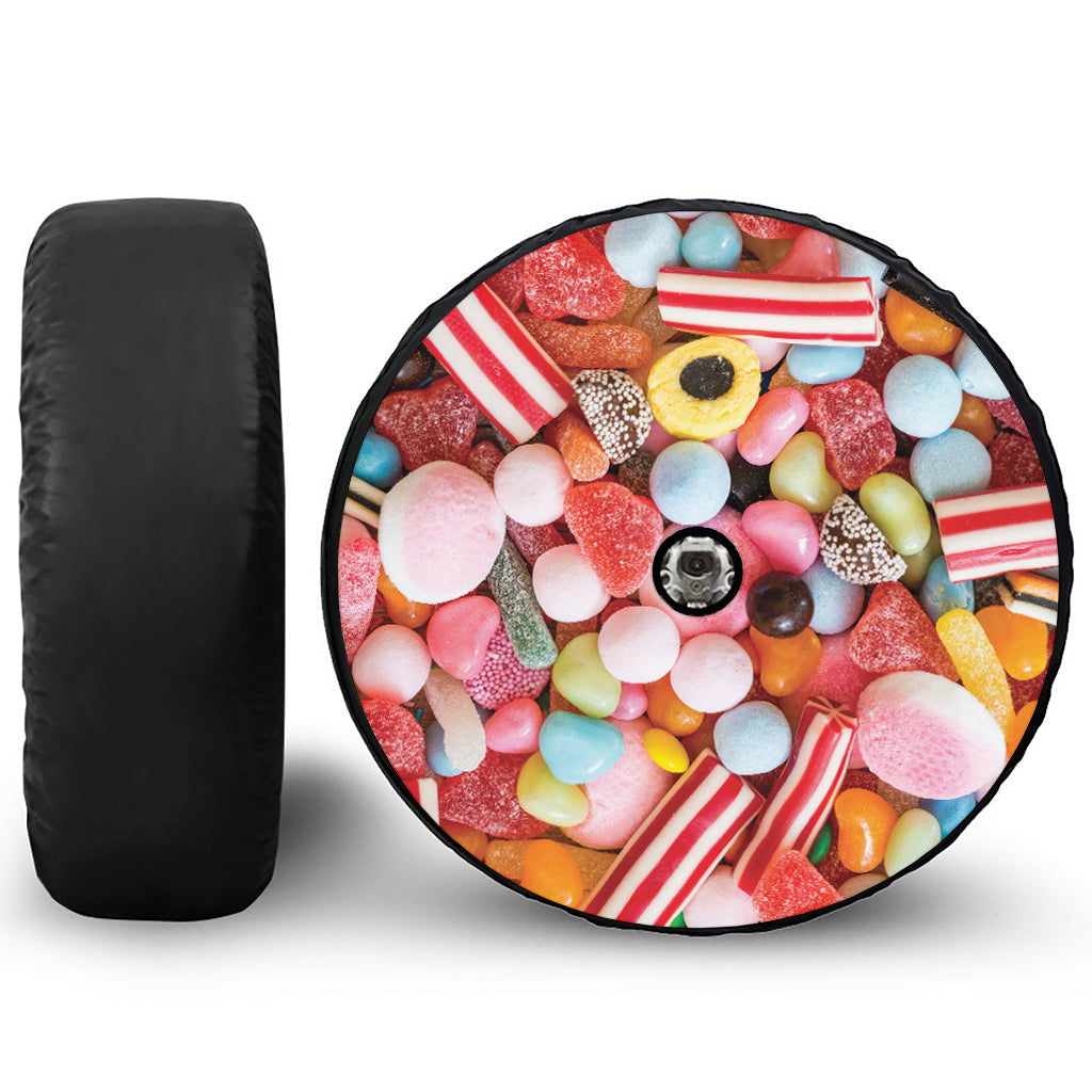 Colorful Candy And Jelly Print Tire Cover With Camera Hole