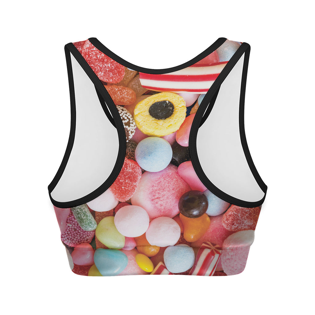 Colorful Candy And Jelly Print Women's Sports Bra