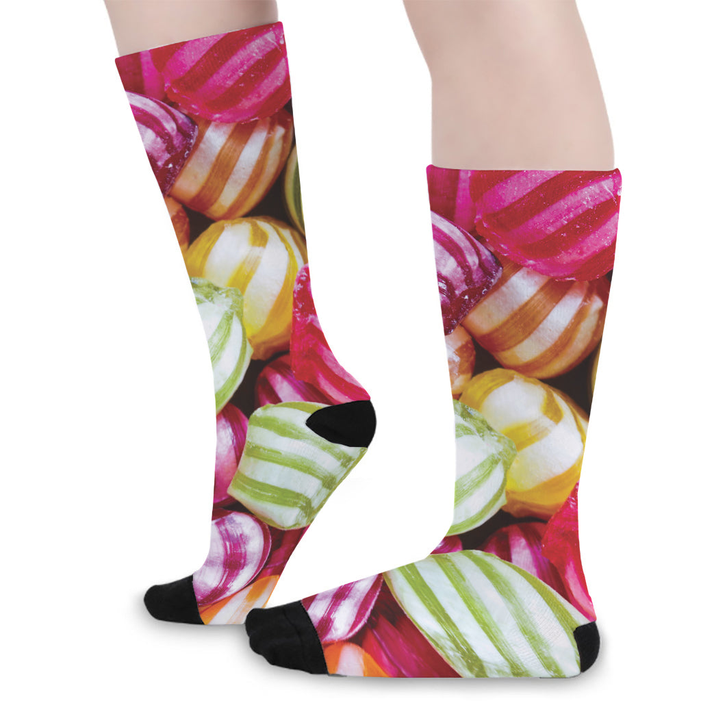 Colorful Candy Ball Print Long Socks