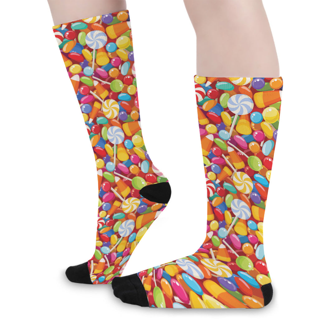 Colorful Candy Pattern Print Long Socks