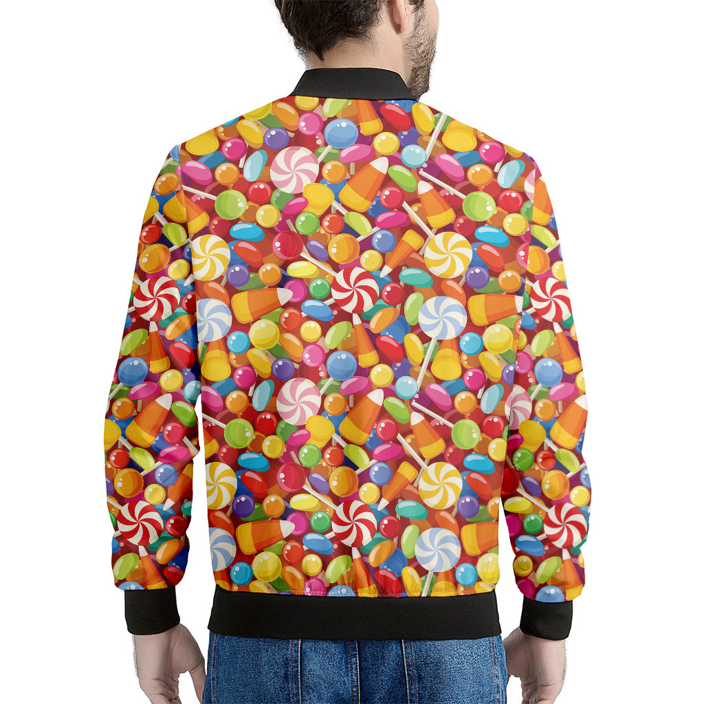 Colorful Candy Pattern Print Men's Bomber Jacket