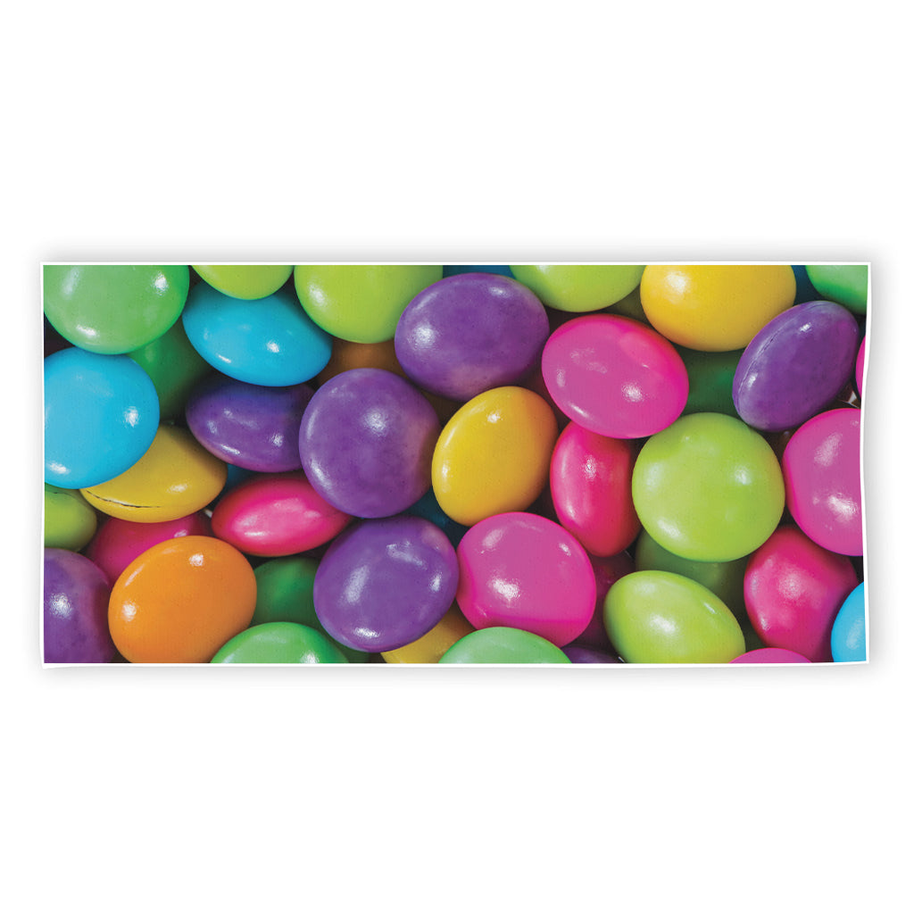 Colorful Chocolate Candy Print Beach Towel