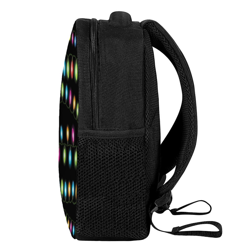 Colorful Christmas Lights Print Casual Backpack