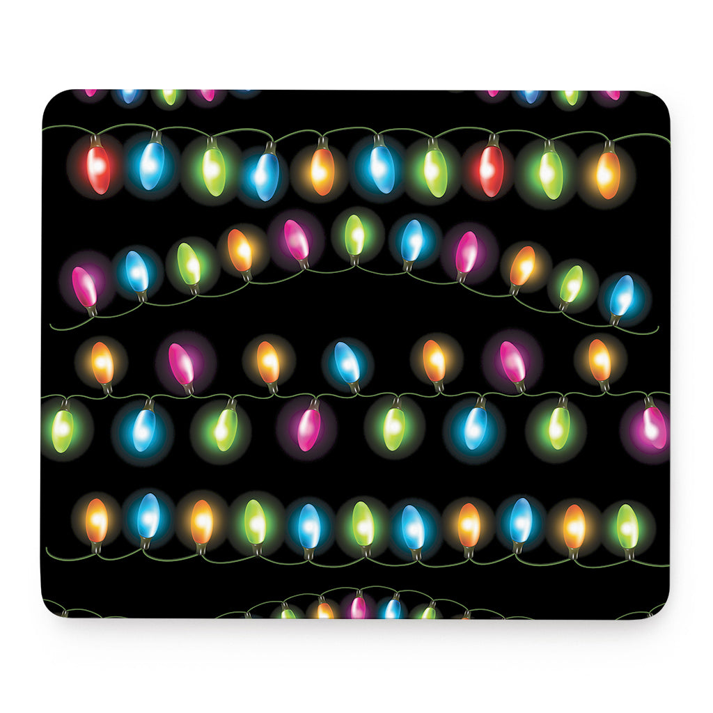 Colorful Christmas Lights Print Mouse Pad