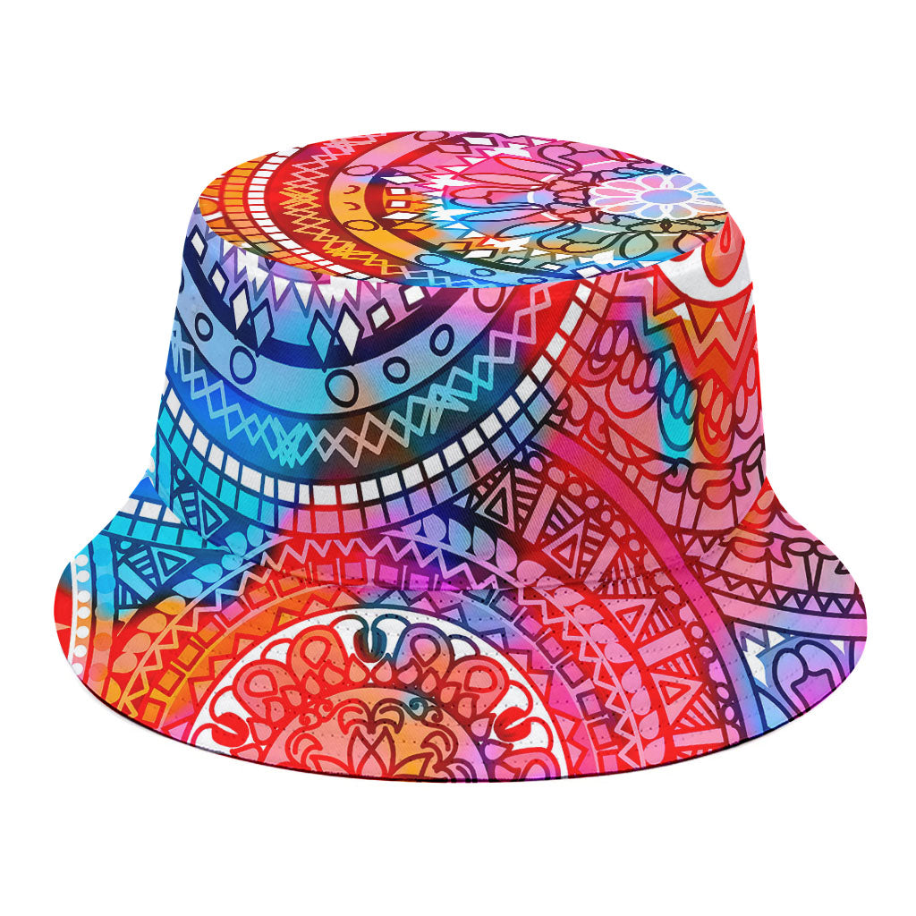 Colorful Circle Mandala Print Bucket Hat
