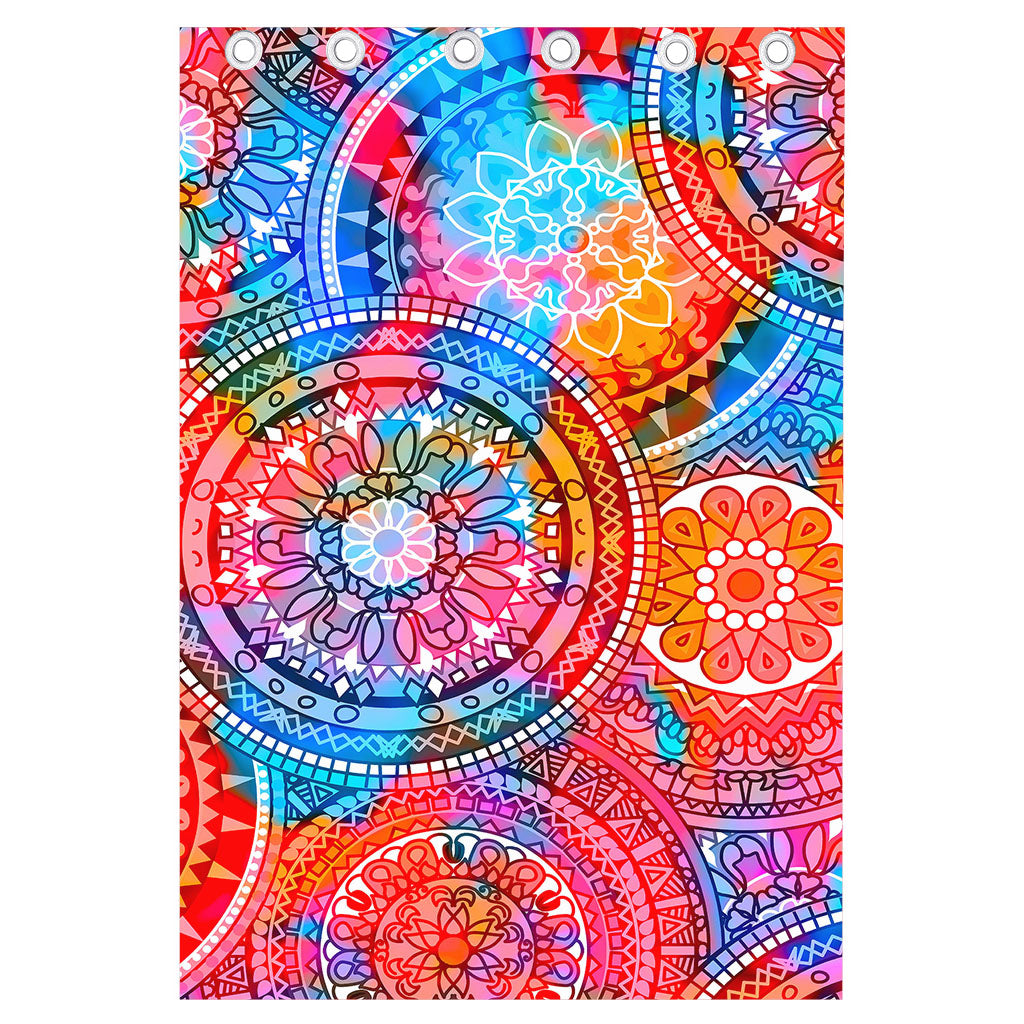 Colorful Circle Mandala Print Curtain