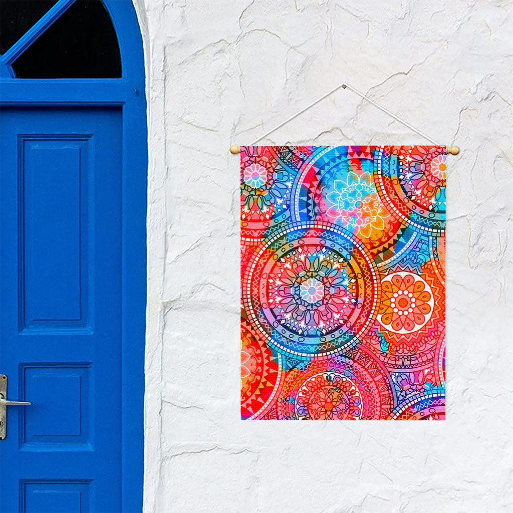 Colorful Circle Mandala Print Garden Flag