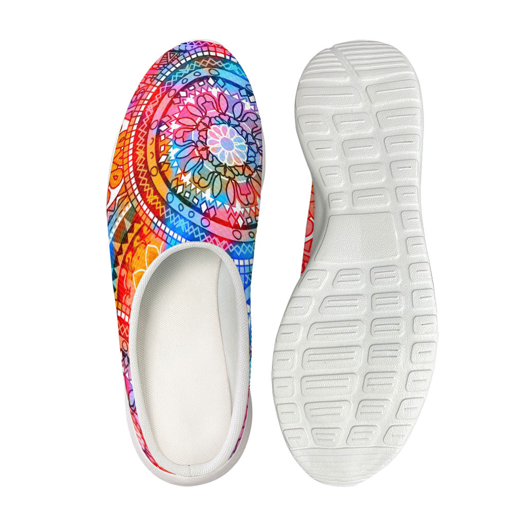 Colorful Circle Mandala Print Mesh Casual Shoes