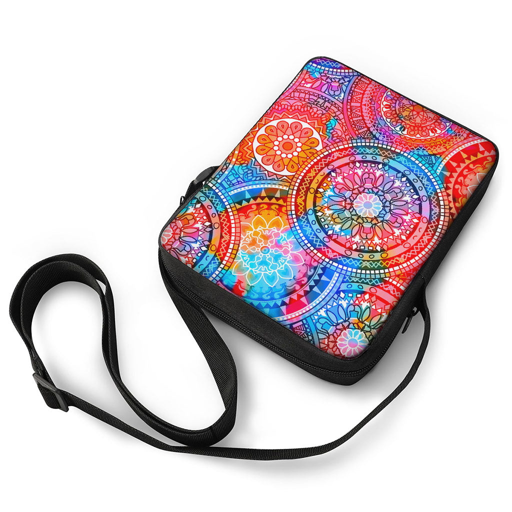 Colorful Circle Mandala Print Rectangular Crossbody Bag
