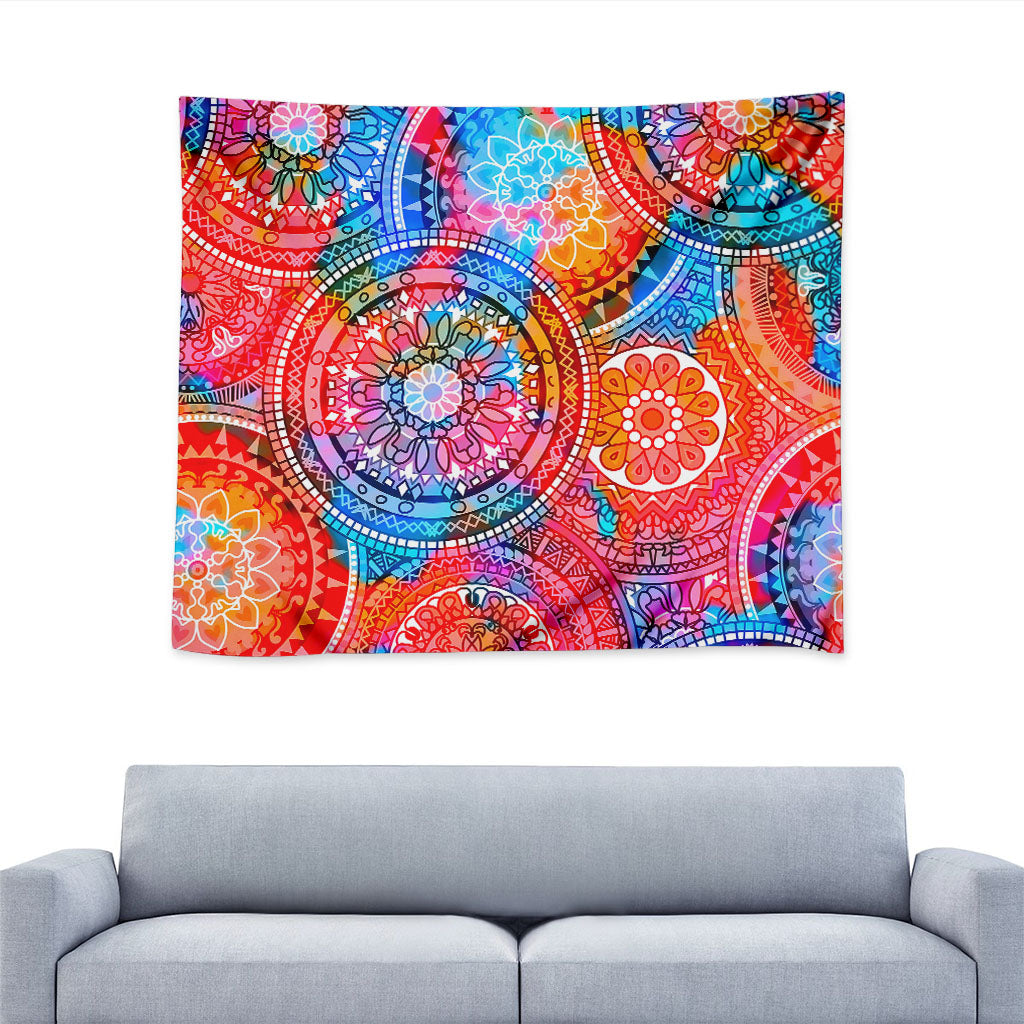 Colorful Circle Mandala Print Tapestry