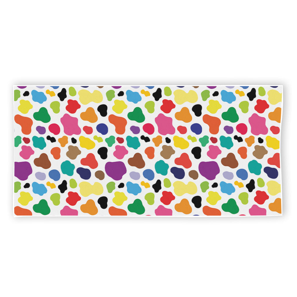 Colorful Cow Pattern Print Beach Towel