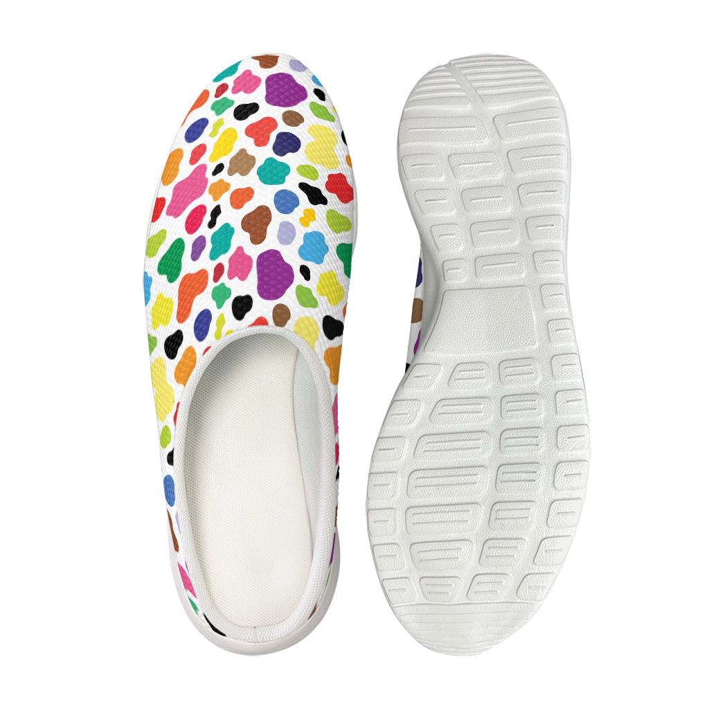 Colorful Cow Pattern Print Mesh Casual Shoes