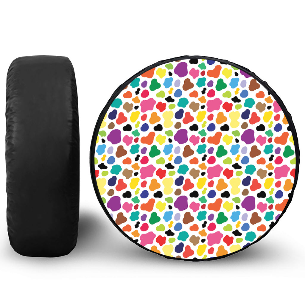 Colorful Cow Pattern Print Tire Cover