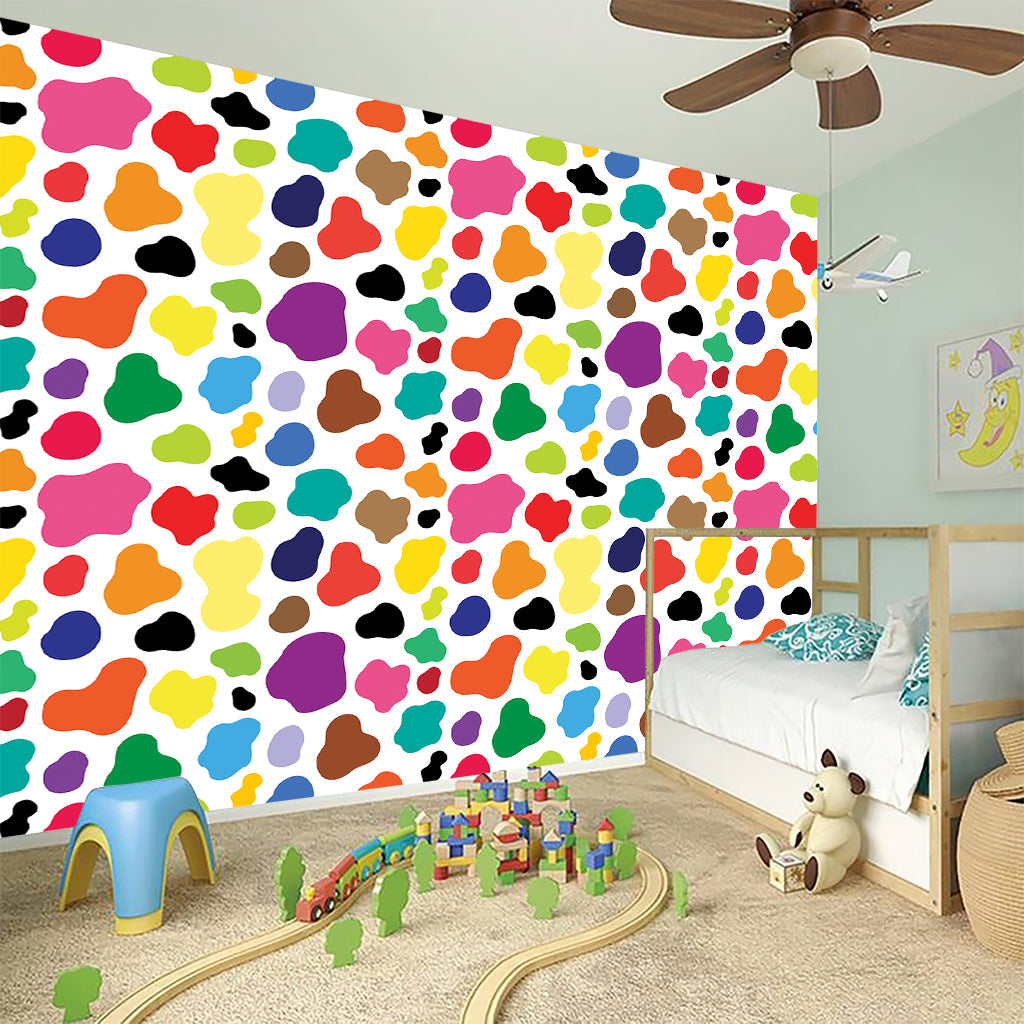 Colorful Cow Pattern Print Wall Sticker