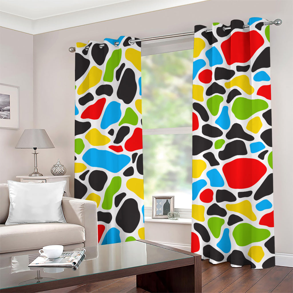 Colorful Cow Print Grommet Curtains
