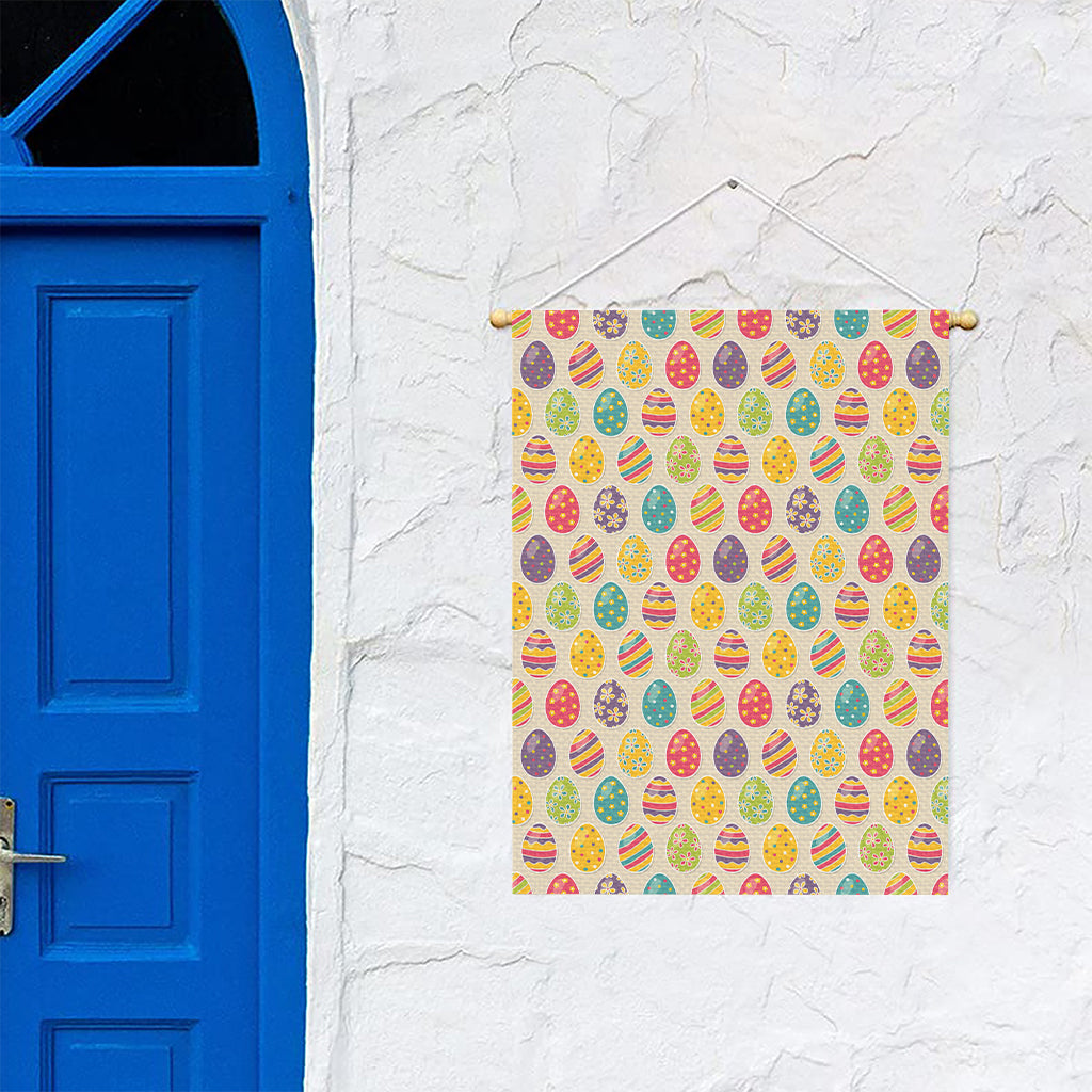 Colorful Cute Easter Eggs Pattern Print Garden Flag