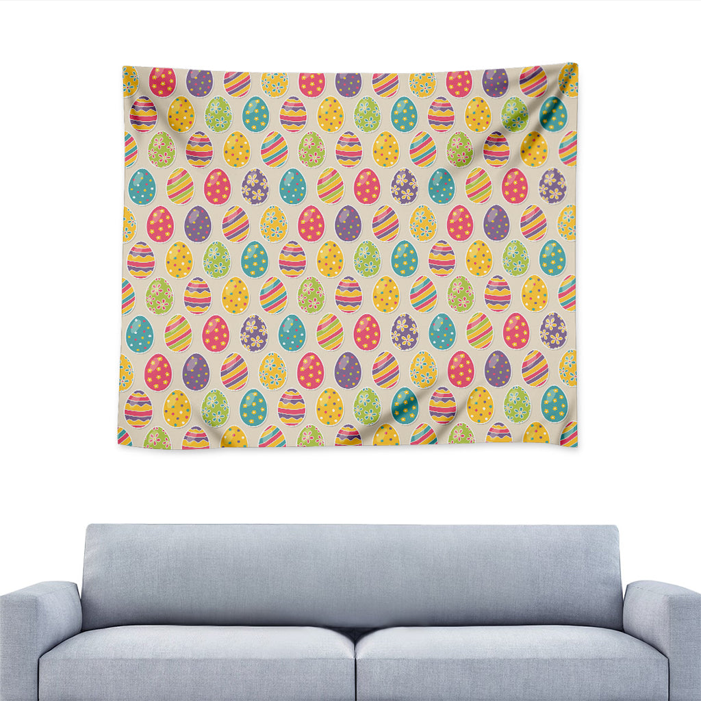 Colorful Cute Easter Eggs Pattern Print Tapestry