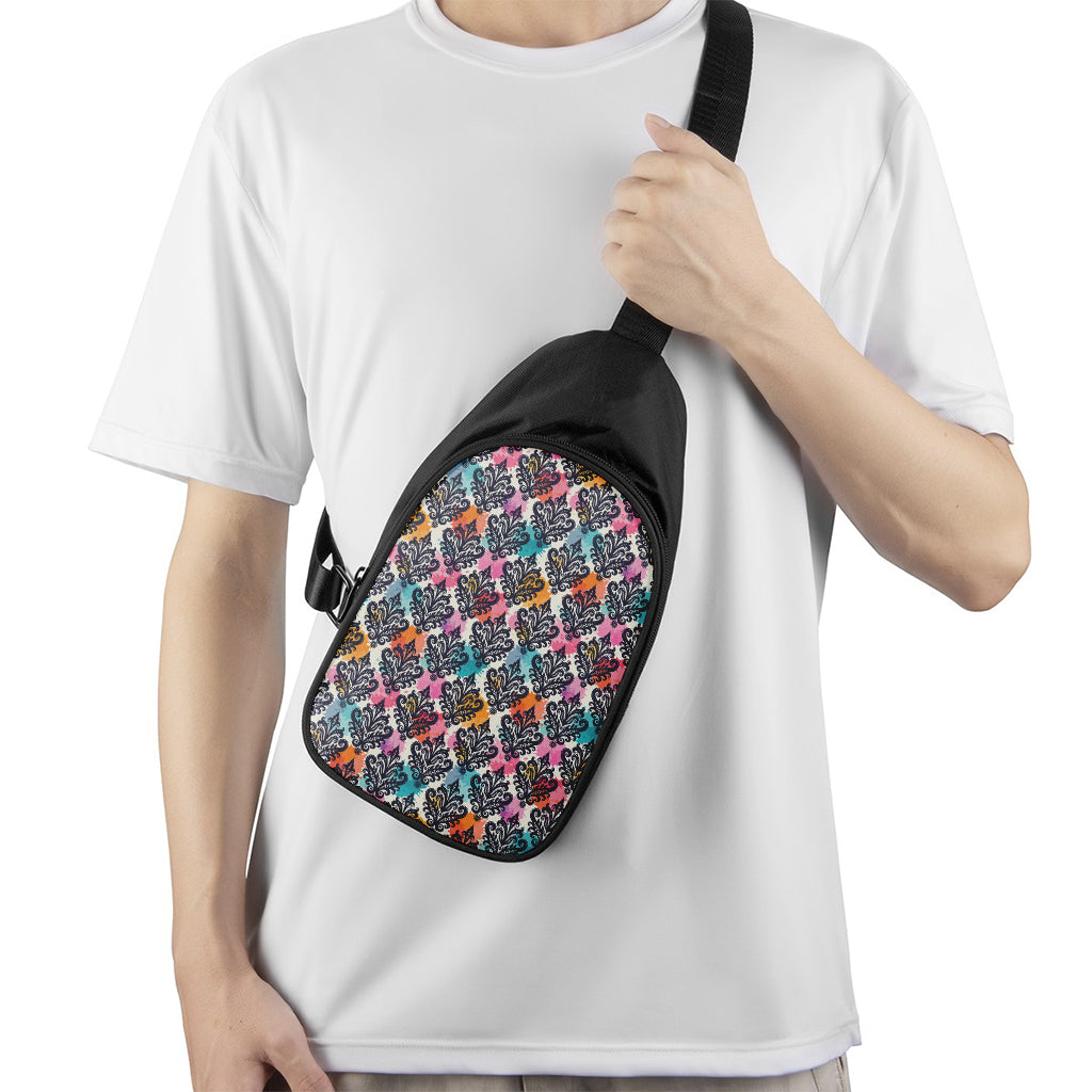 Colorful Damask Pattern Print Chest Bag