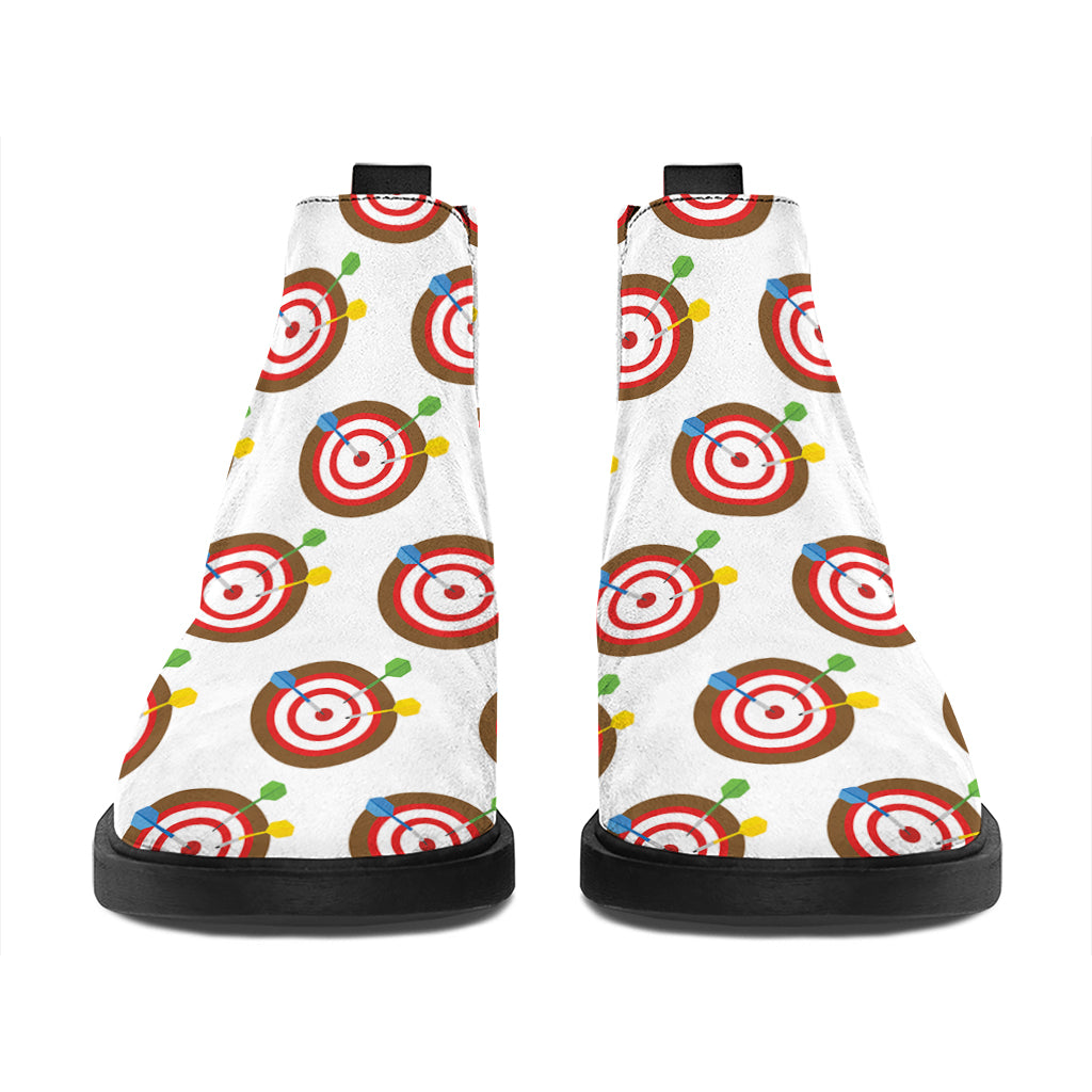 Colorful Darts And Dartboard Print Flat Ankle Boots