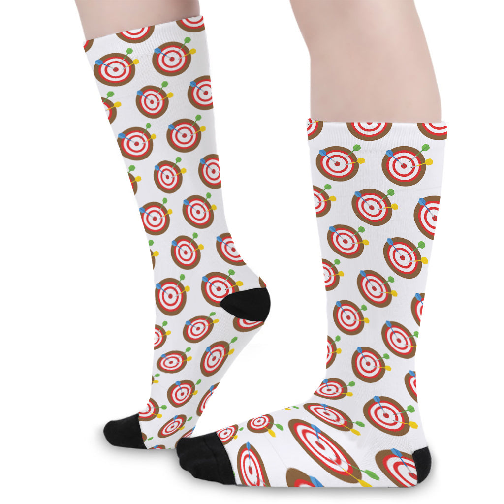 Colorful Darts And Dartboard Print Long Socks