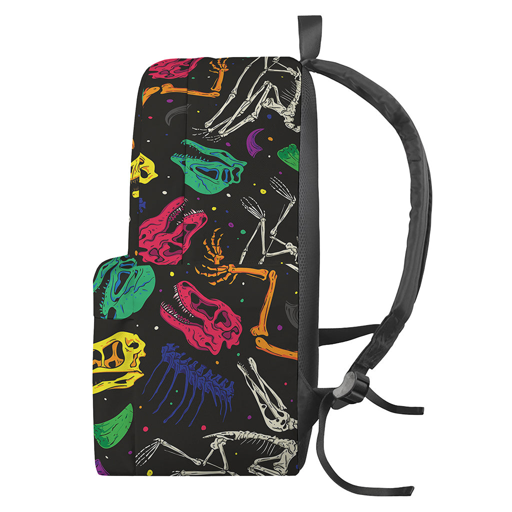 Colorful Dinosaur Fossil Pattern Print Backpack