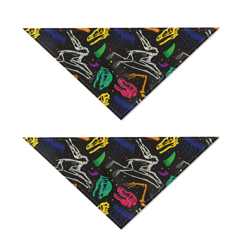 Colorful Dinosaur Fossil Pattern Print Dog Bandana