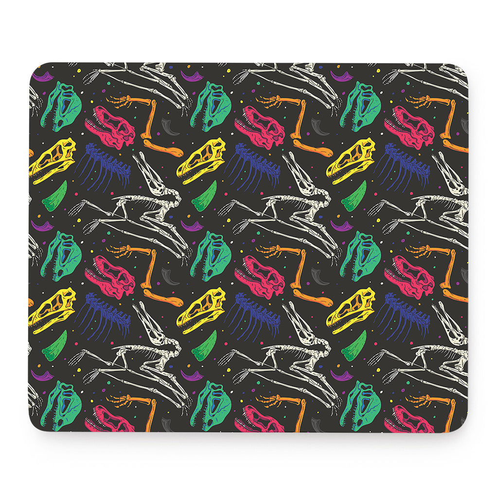 Colorful Dinosaur Fossil Pattern Print Mouse Pad