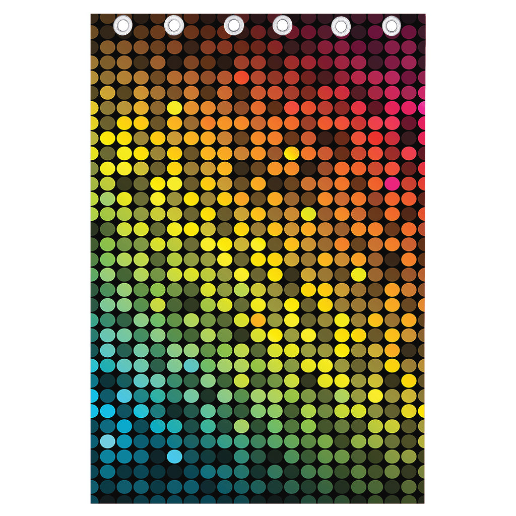 Colorful Disco Lights Pattern Print Curtain