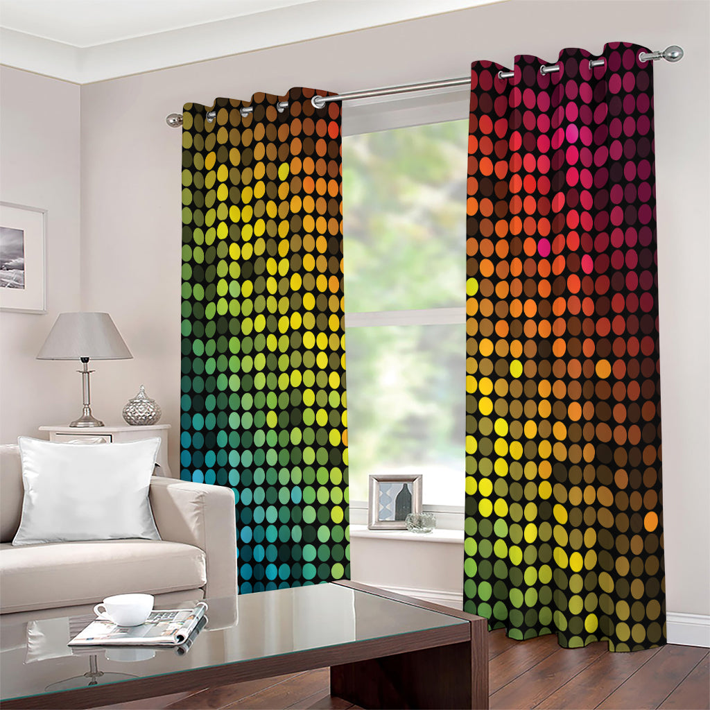 Colorful Disco Lights Pattern Print Extra Wide Grommet Curtains