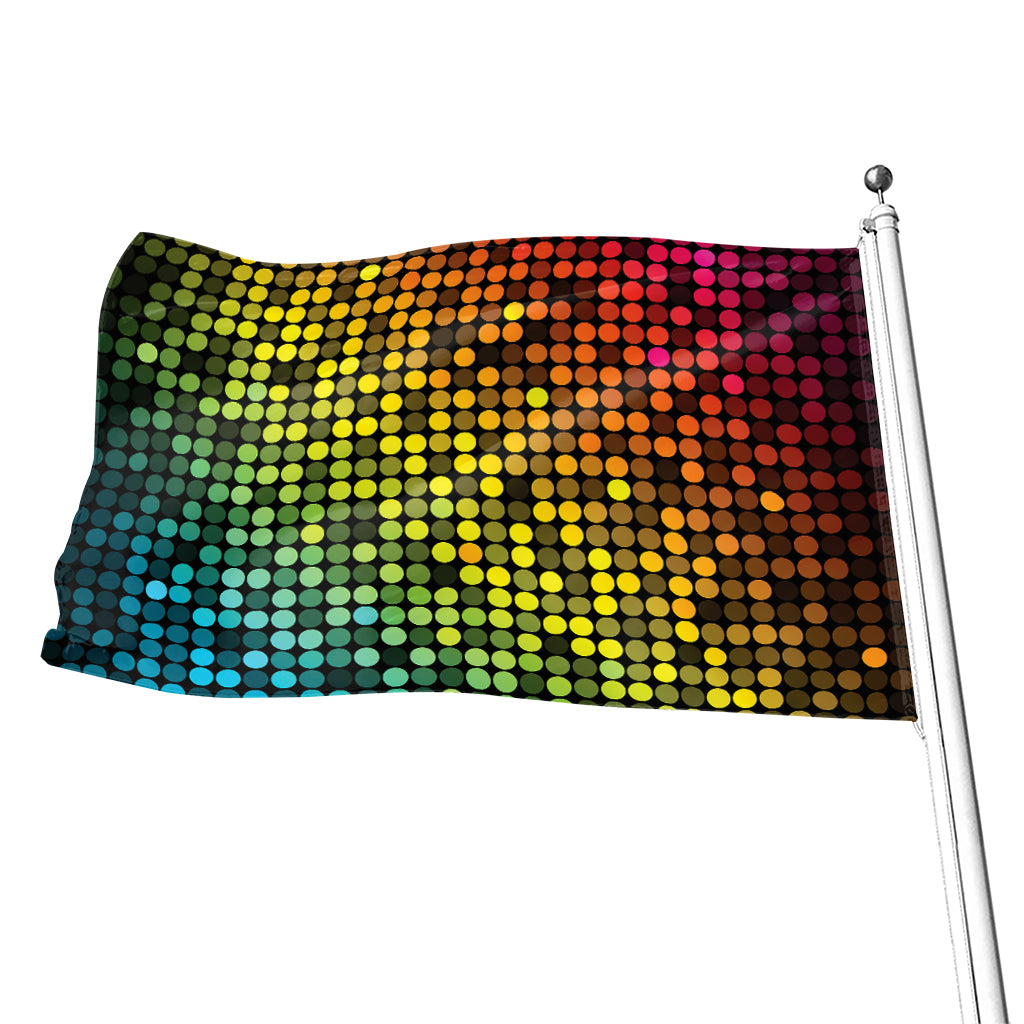 Colorful Disco Lights Pattern Print Flag