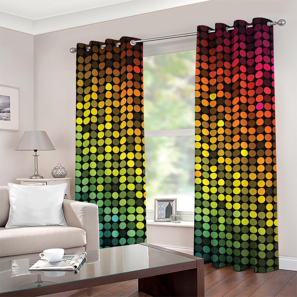 Colorful Disco Lights Pattern Print Grommet Curtains