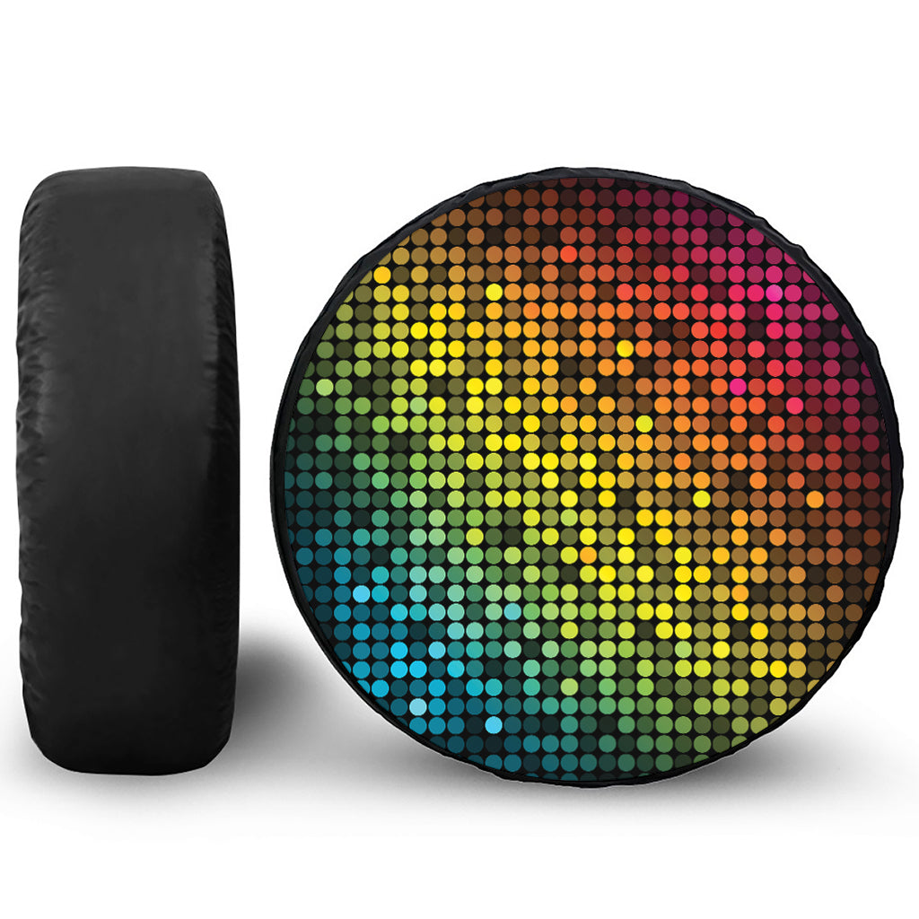 Colorful Disco Lights Pattern Print Tire Cover