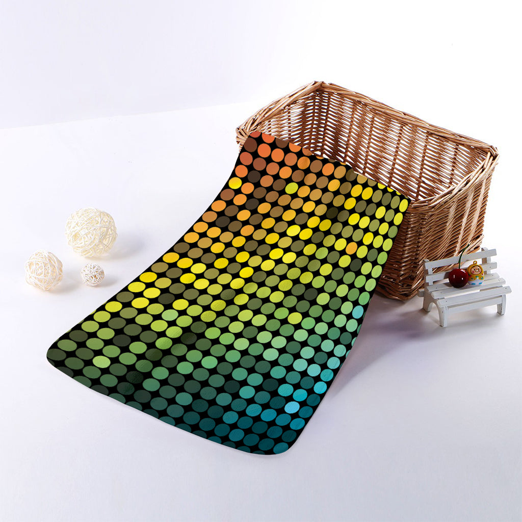 Colorful Disco Lights Pattern Print Towel