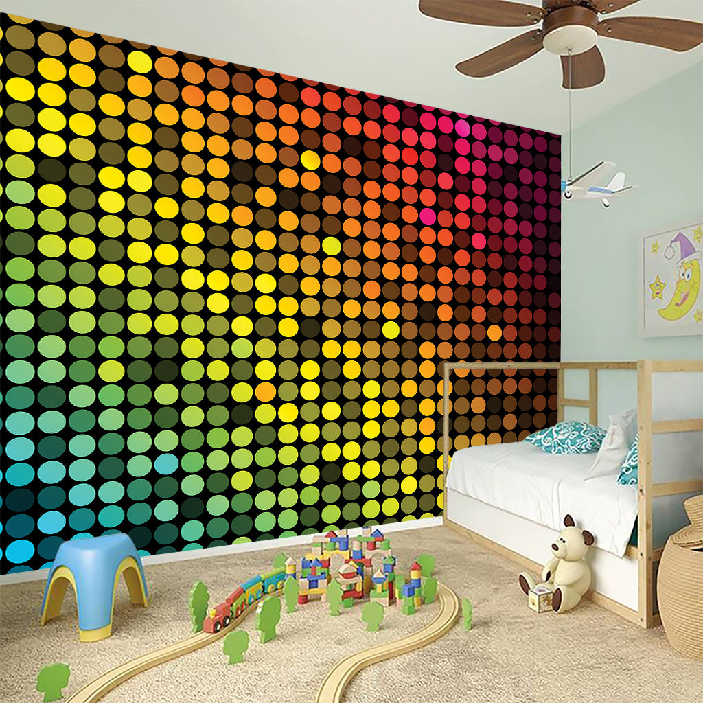Colorful Disco Lights Pattern Print Wall Sticker