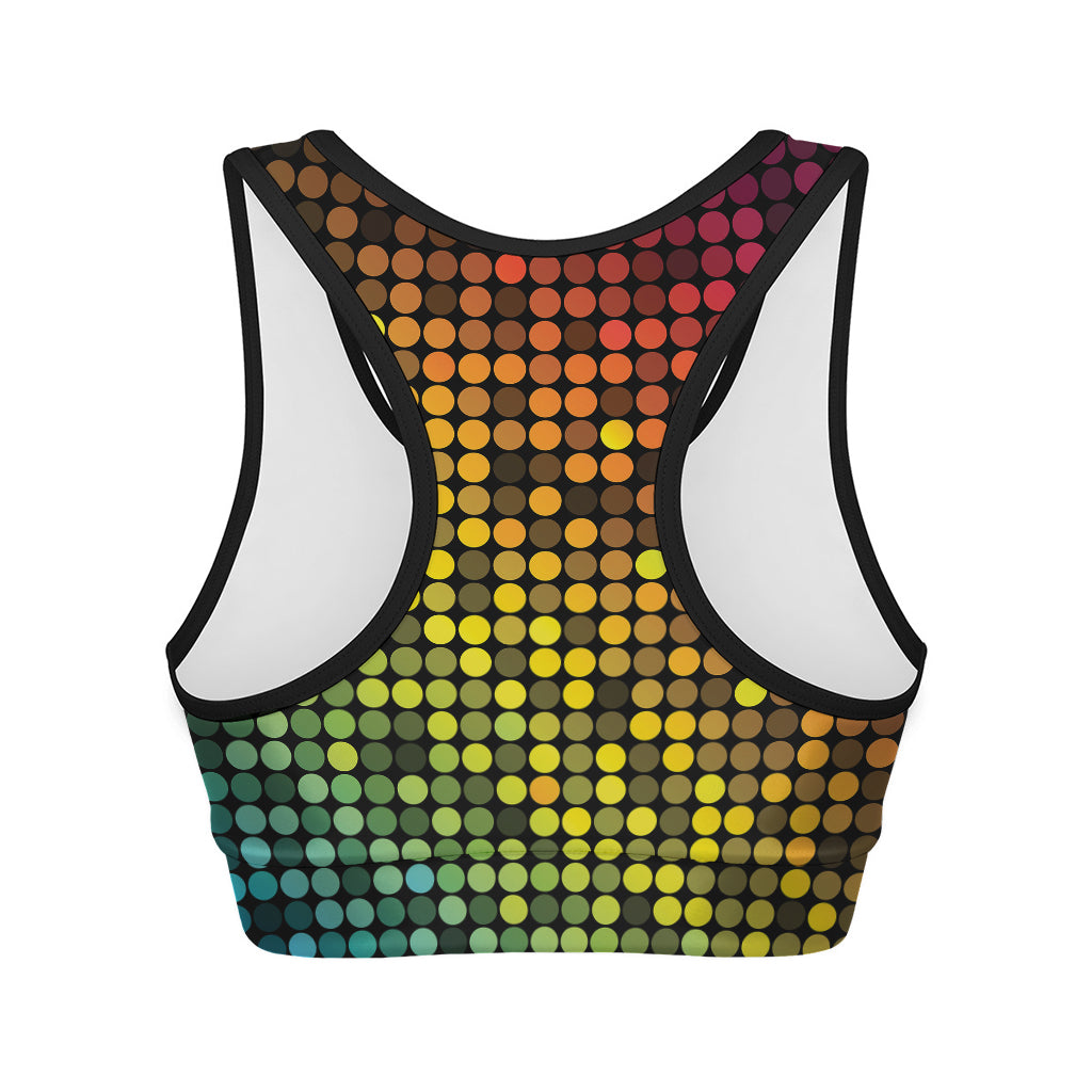 Colorful Disco Lights Pattern Print Women's Sports Bra