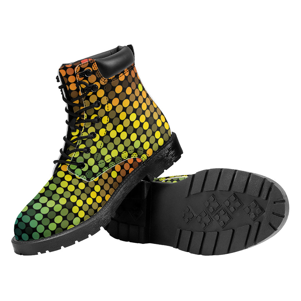 Colorful Disco Lights Pattern Print Work Boots