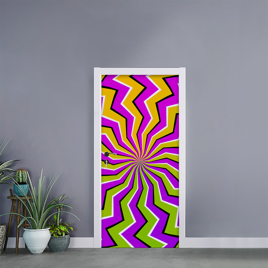 Colorful Dizzy Moving Optical Illusion Door Sticker