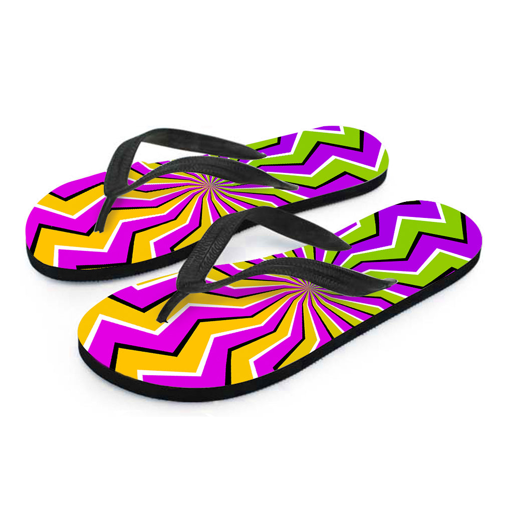 Colorful Dizzy Moving Optical Illusion Flip Flops