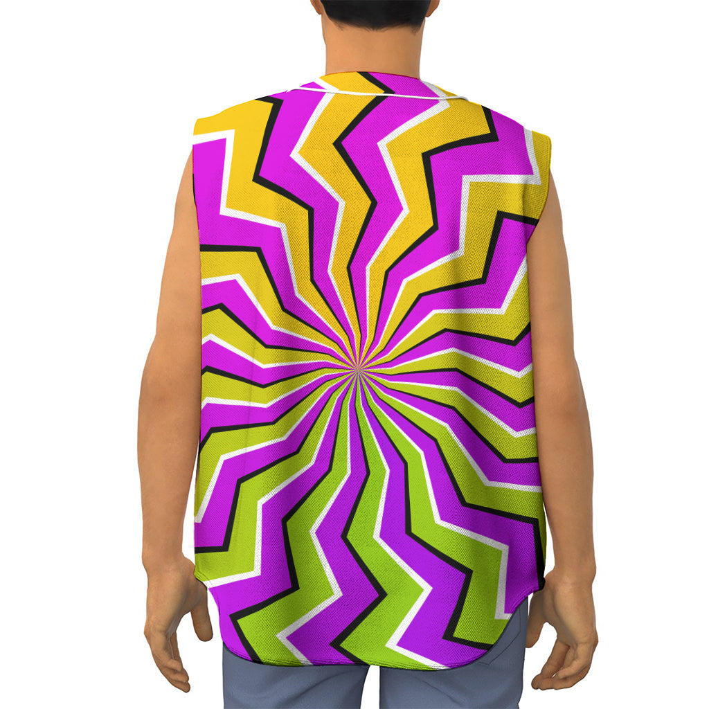Colorful Dizzy Moving Optical Illusion Sleeveless Baseball Jersey